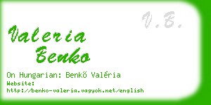 valeria benko business card