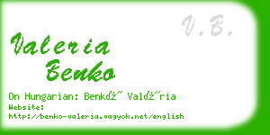 valeria benko business card